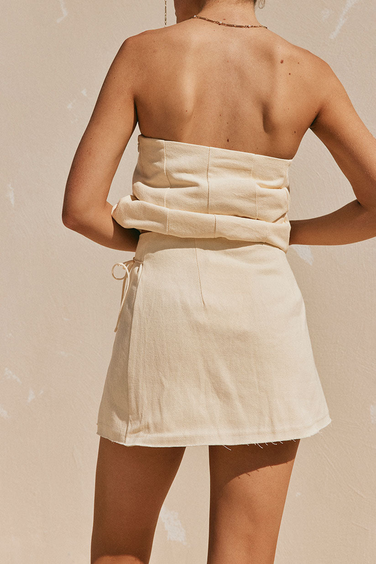 Strapless Layered Linen Top
