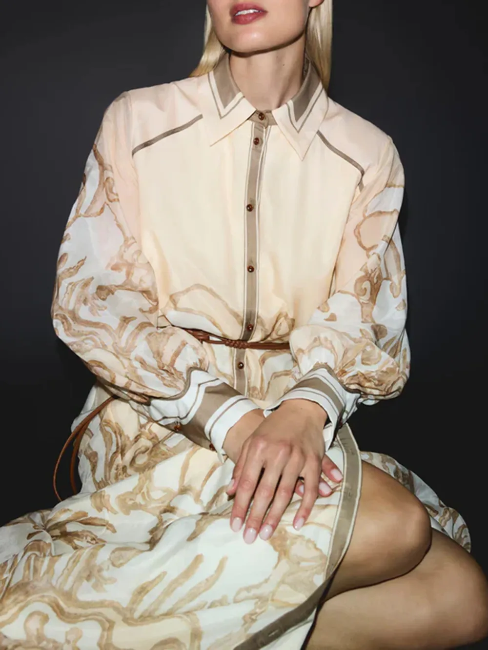 Casual Style Long Sleeve Mini Robe