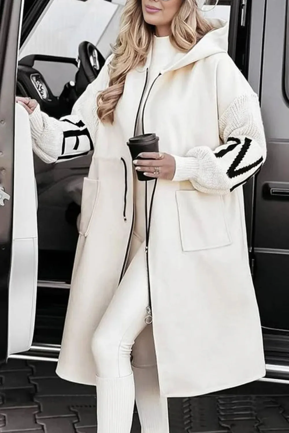 5PACK-Women'S Fashion Letter Pattern Patchwork Jacket-ONLY 26.95