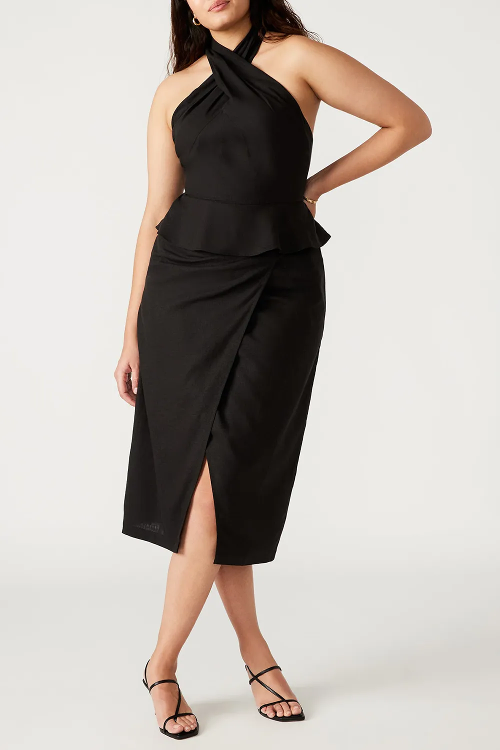 LINEN TOP BLACK