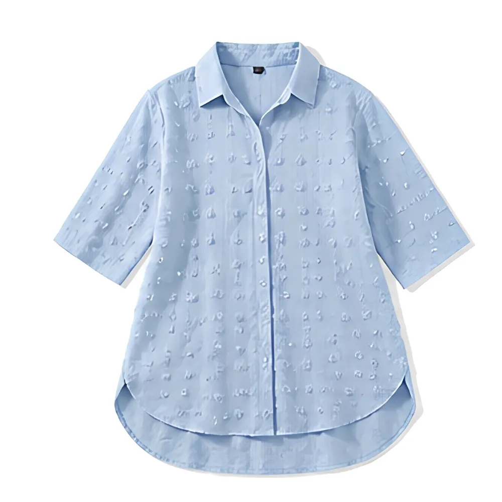 Shirt Relaxed Textured Midi Dress