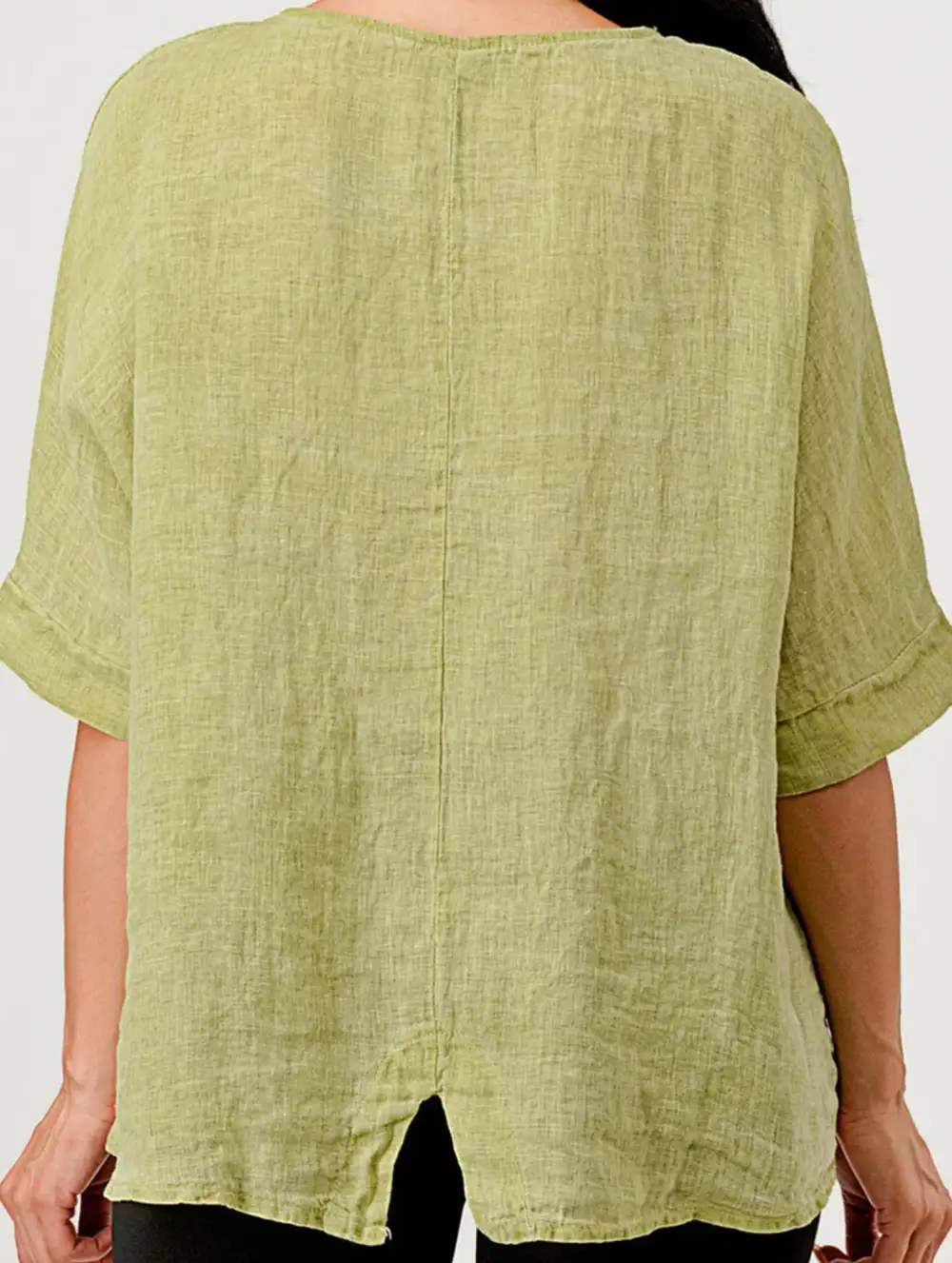 Crew Neck Cotton Linen Tee
