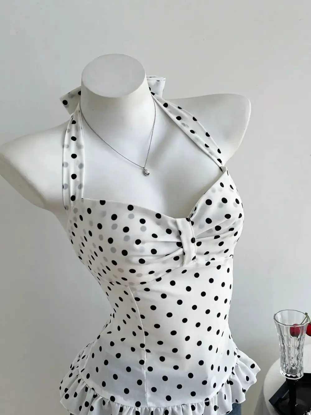 Polka Dot Halter Neck