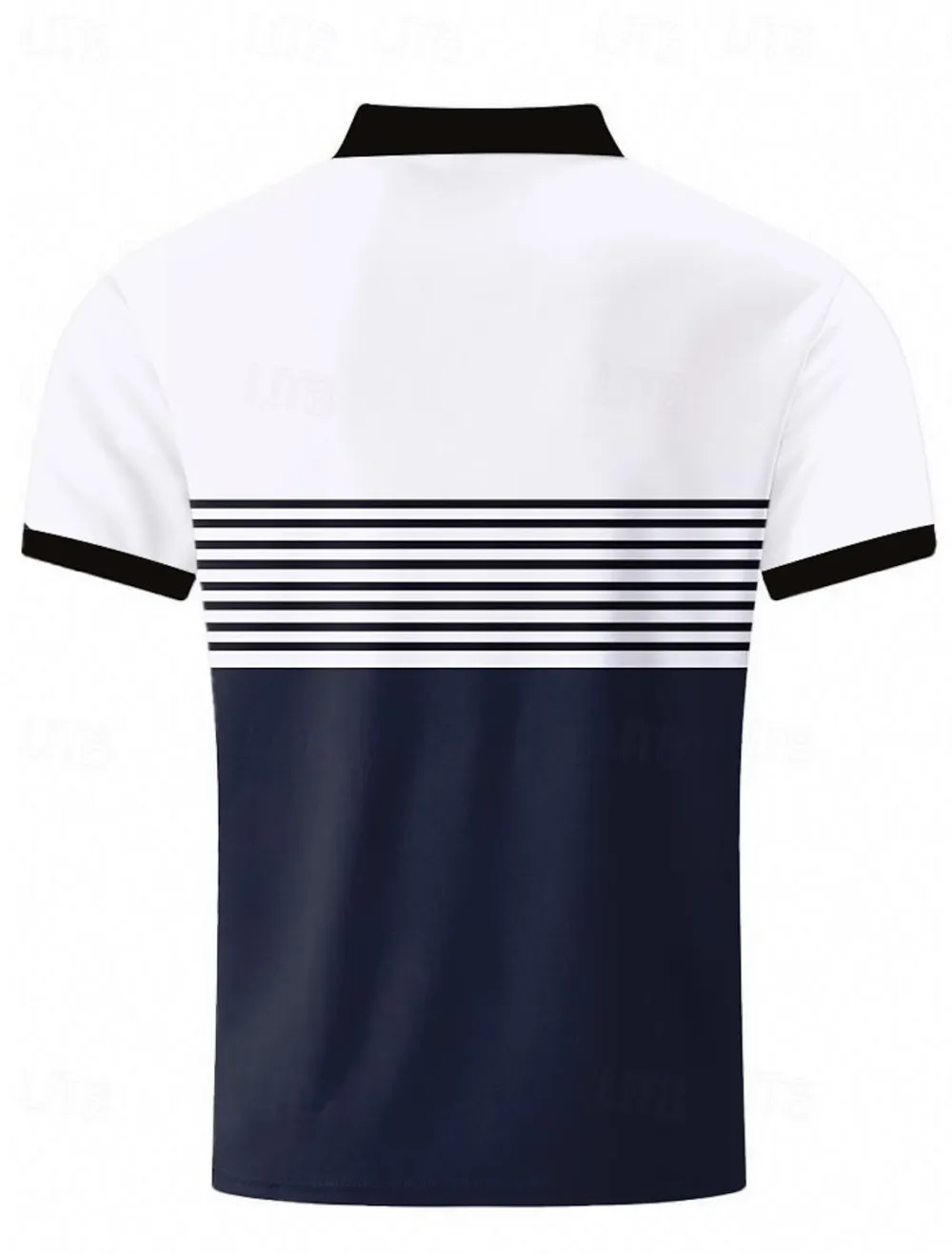 Men'S Striped Polo Shirts Golf Shirt Short Sleeve Polo Shirts Collared Shirts Business Casual WorkWear Formal Wear Festival Wear Buttons 3D Print Spring & Summer White Wine Orange