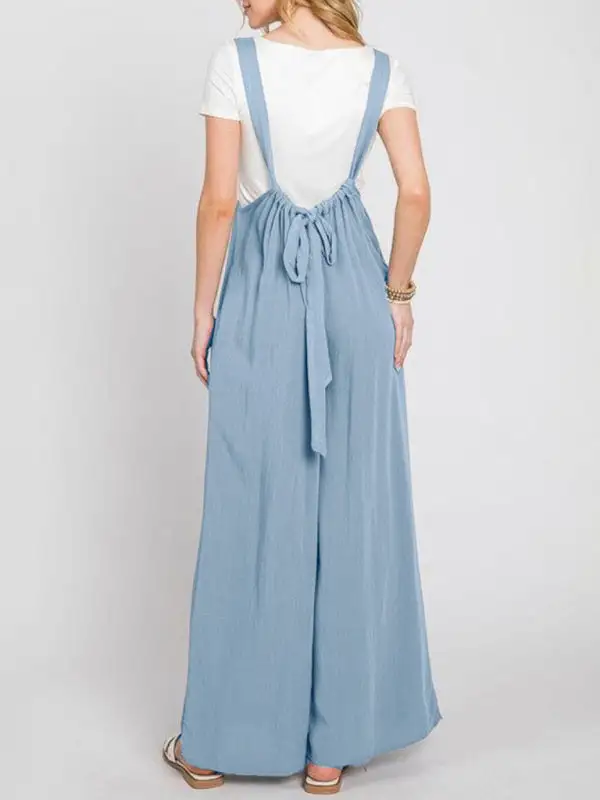 Jumpsuit Clean All Match Lace Up Pants