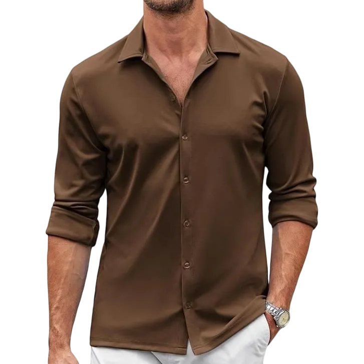 Men's Shirt Wrinkle Free Dress Shirt Long Sleeve Button Menswear