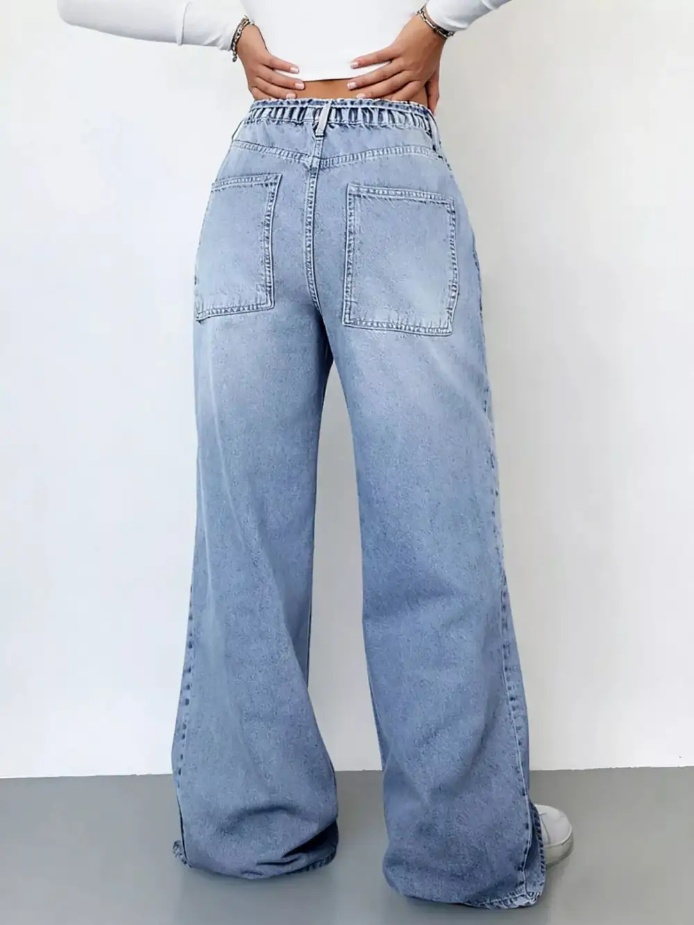 Classic Wide Leg Denim Jeans
