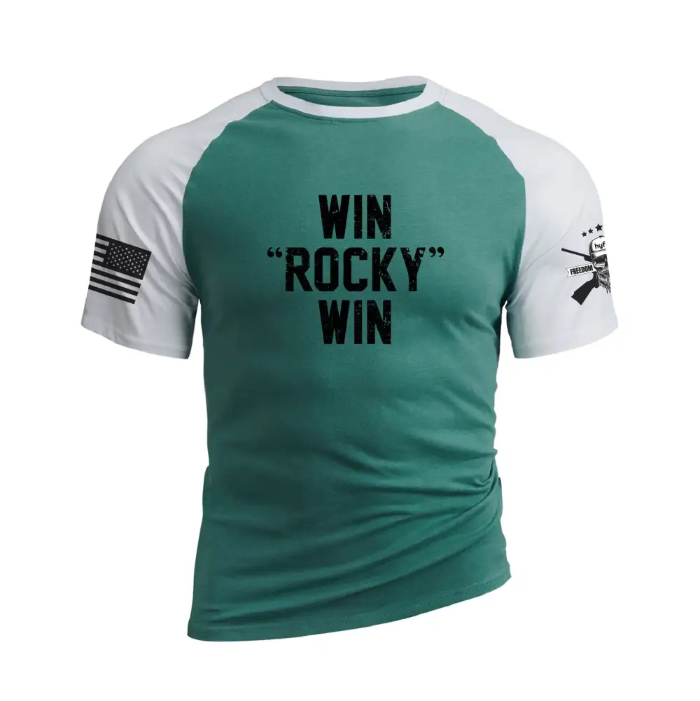WIN ROCKY WIN RAGLAN GRAPHIC TEE