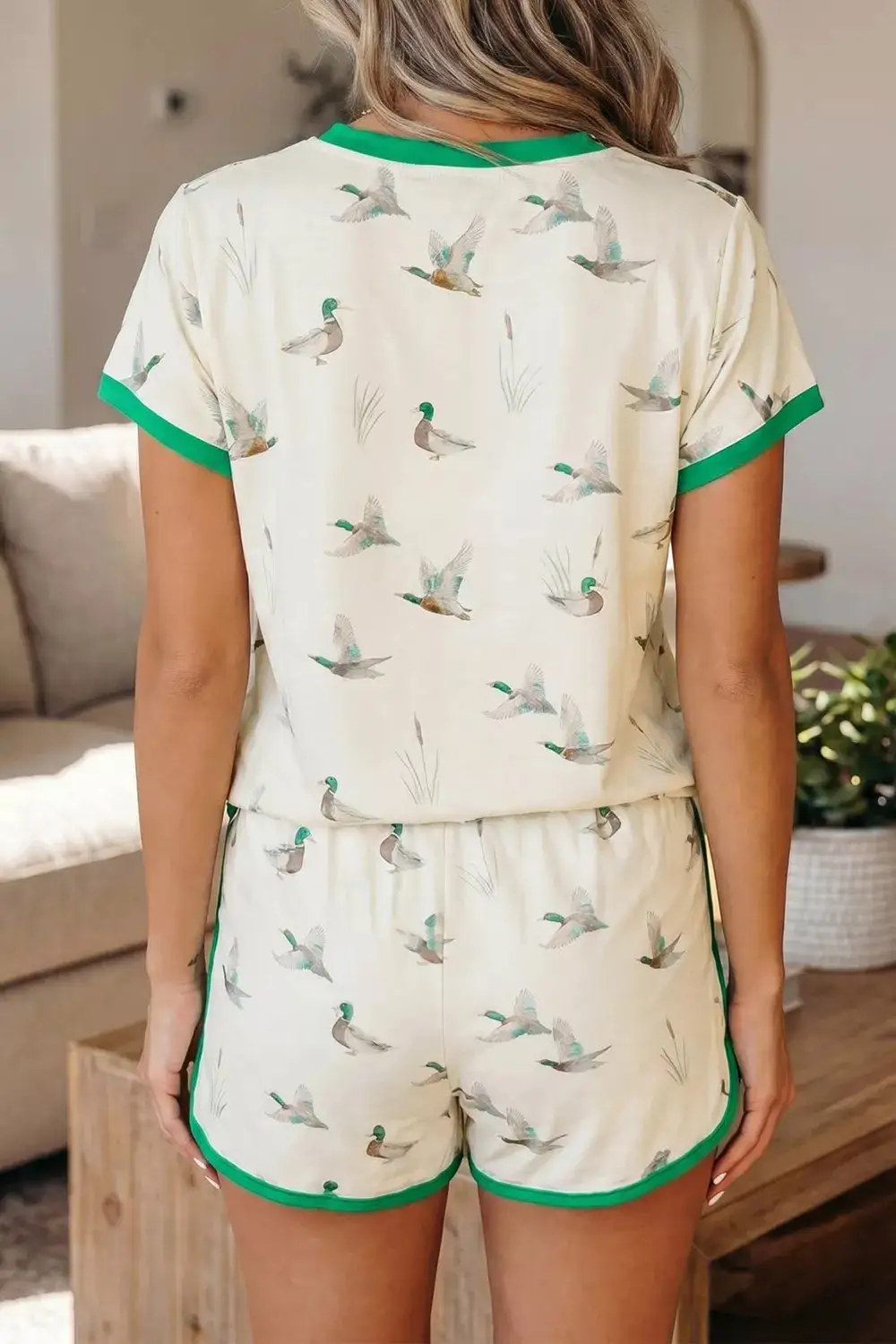 Mallard Printed Trim Short Set