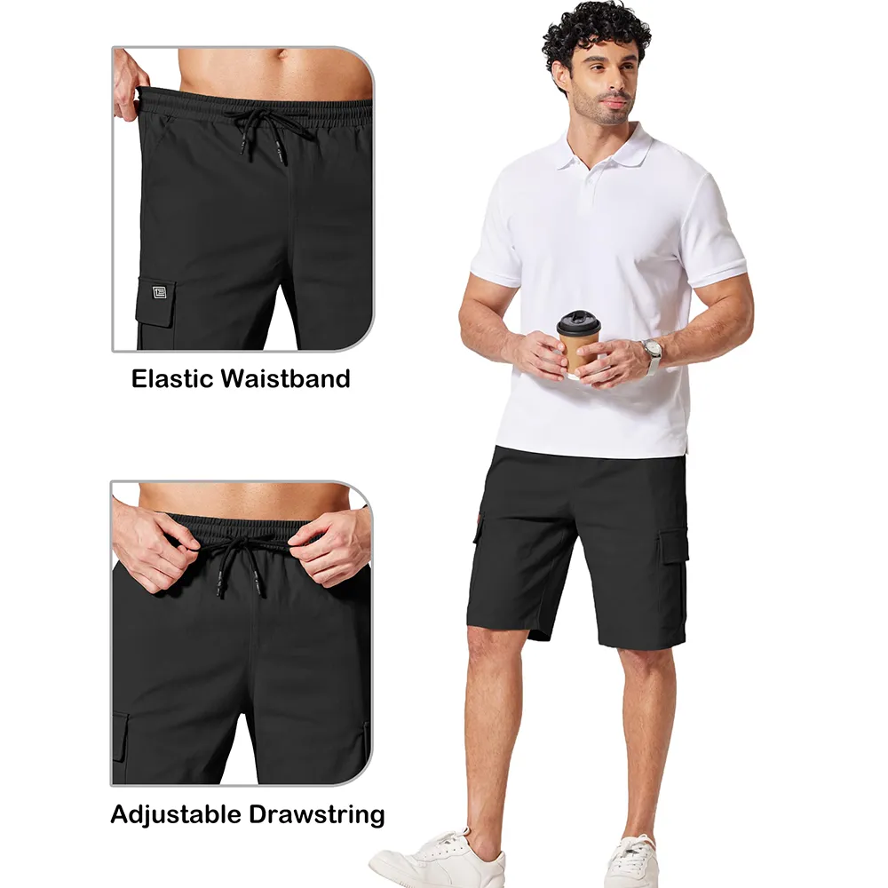 Men's Pockets Drawstring Cargo Shorts