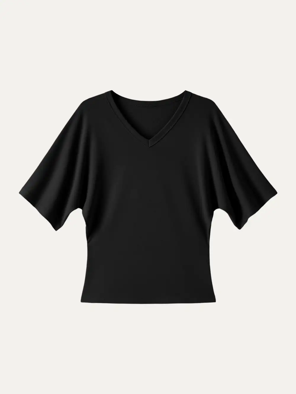 Viscose Cotton V-Neck Waist-Defining Summer Tee