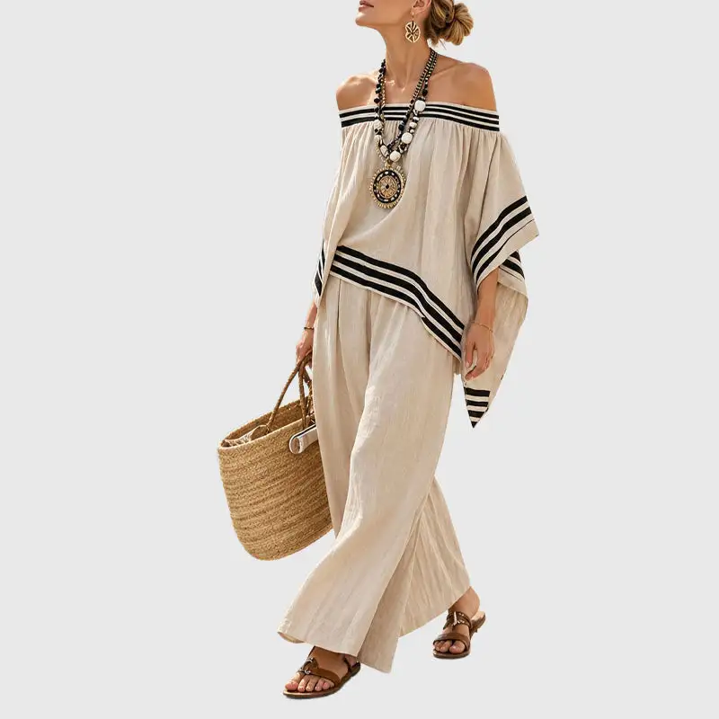 Women's Relaxed Fit Off-Shoulder Co-Ord Set