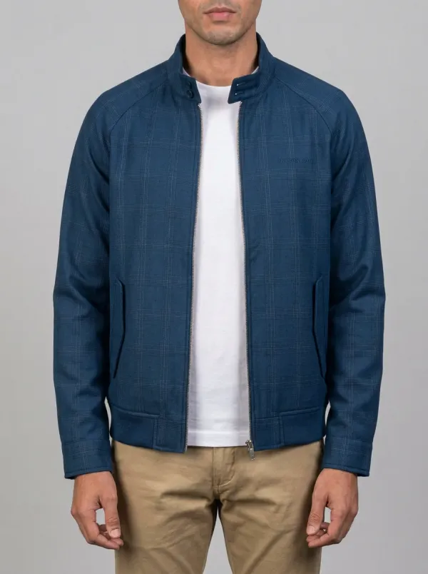 Plaid Bomber Denim Jacket