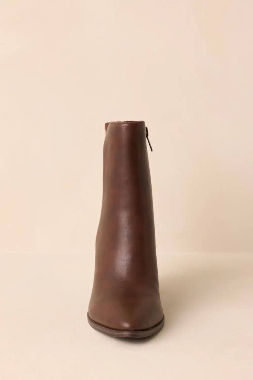 Refined Faux Suede Pointed Toe Block Heel Ankle Boots