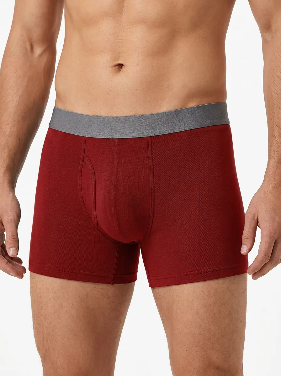 Men's Charcoal Grey Elastic Waistband Boxer Briefs