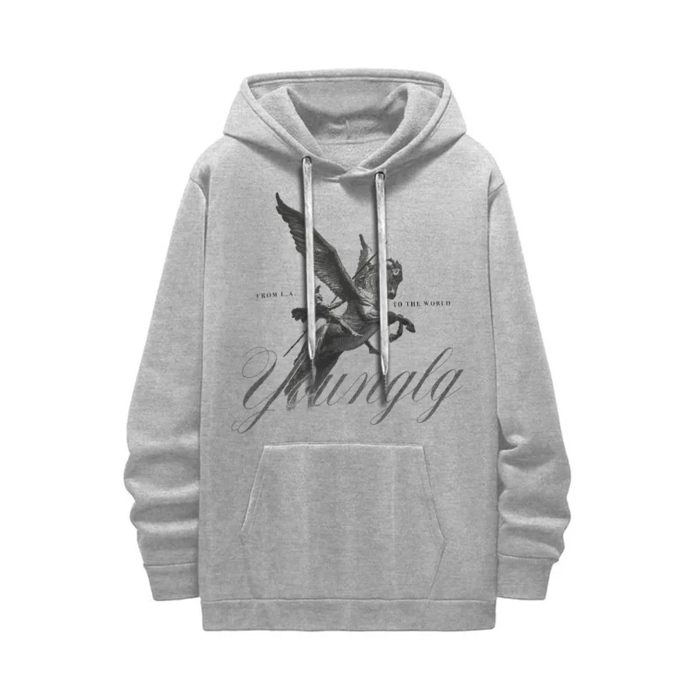 Pegasus Graphic Beige Hoodie With Vintage Aesthetic