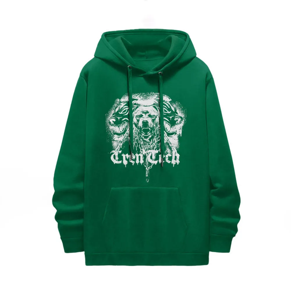 Fierce Bulldog Print Hooded Sweatshirt