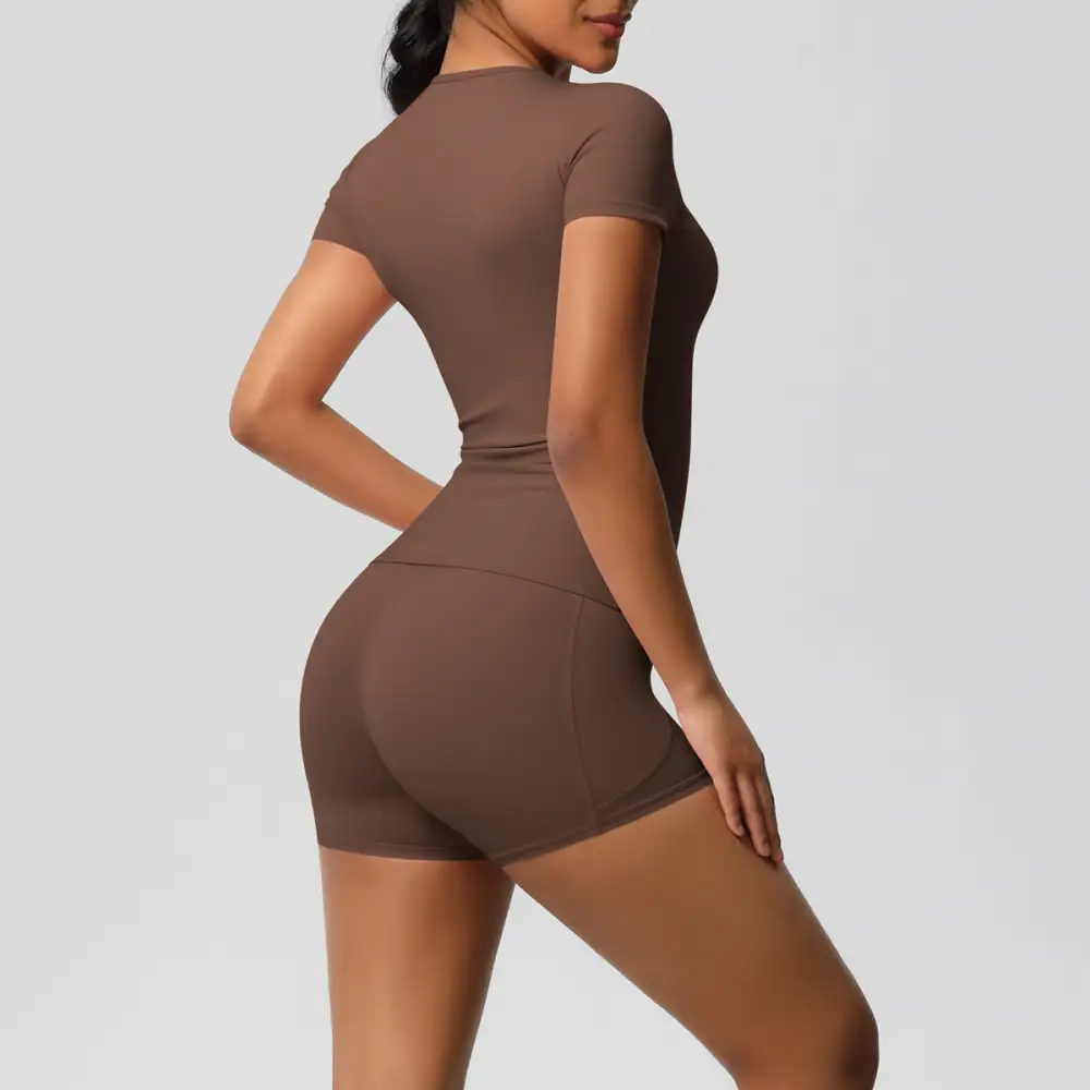 Brushed Short-Sleeve Top, Trousers and Shorts Active Set