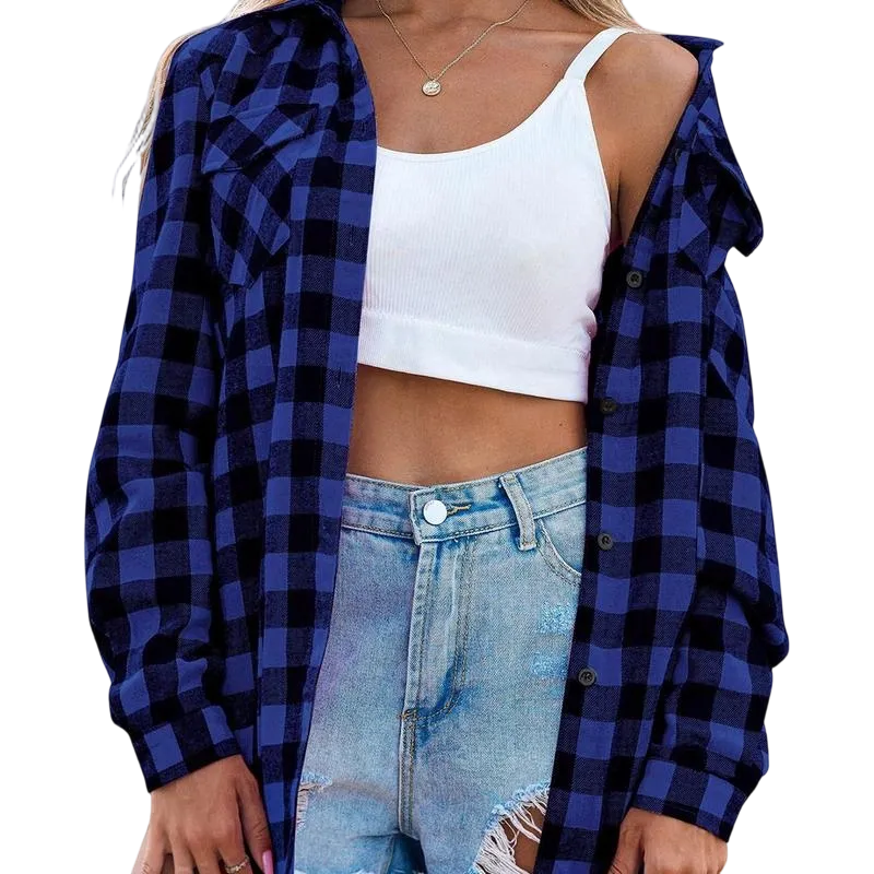 Women‘s Plaid Flannel Shirt