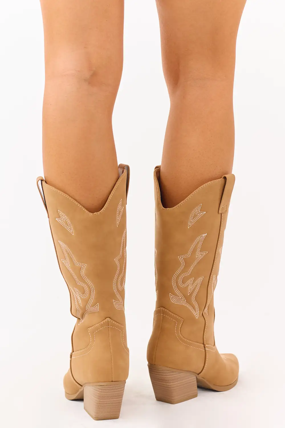 Copper Western Embroidered Cowboy Boots
