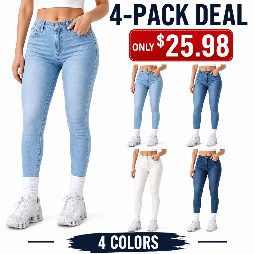 Women's High-Waist Stretch Skinny Jeans