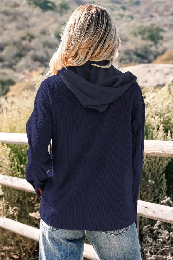 Sail Thermal Knit Textured Hooded Jacket