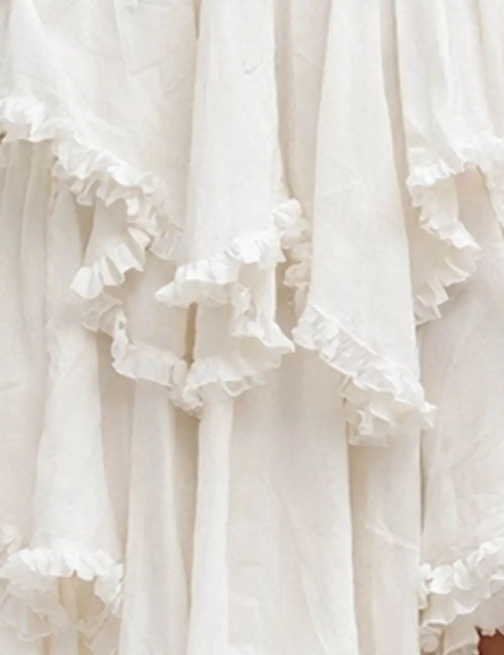 Sheer Mesh Elastic Waist Tiered Ruffle Midi Skirt