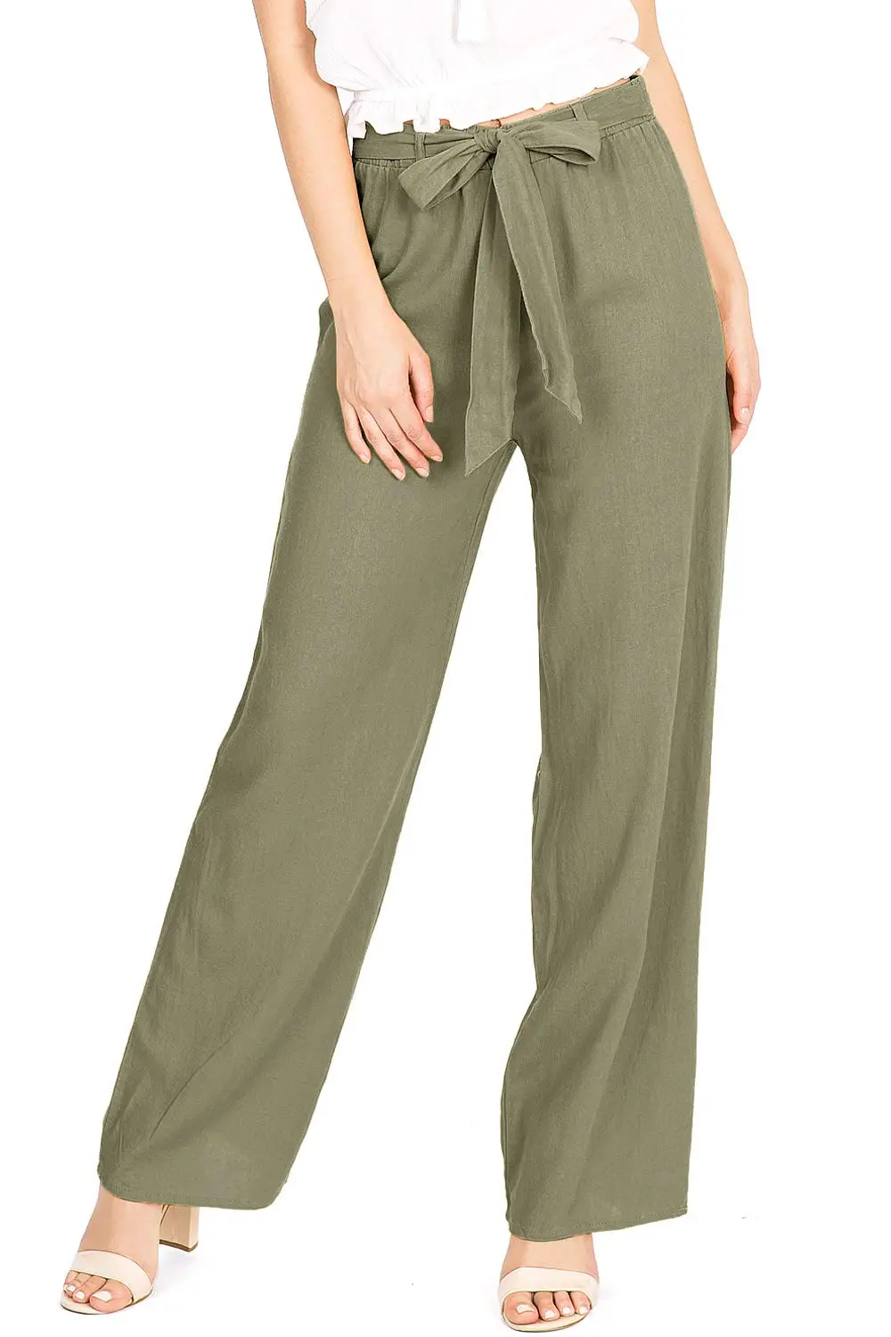 Mustard Yellow Linen Tie - Waist Pants