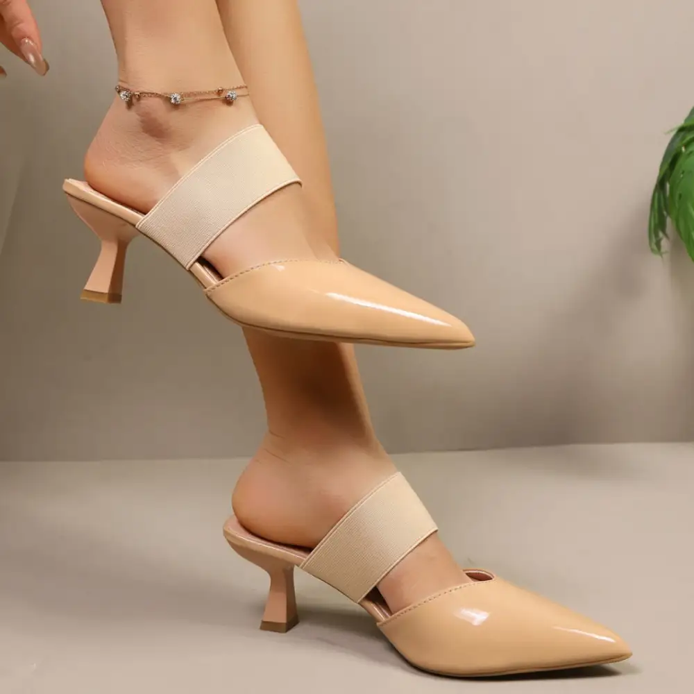 Point Toe Flare Heel Sandals