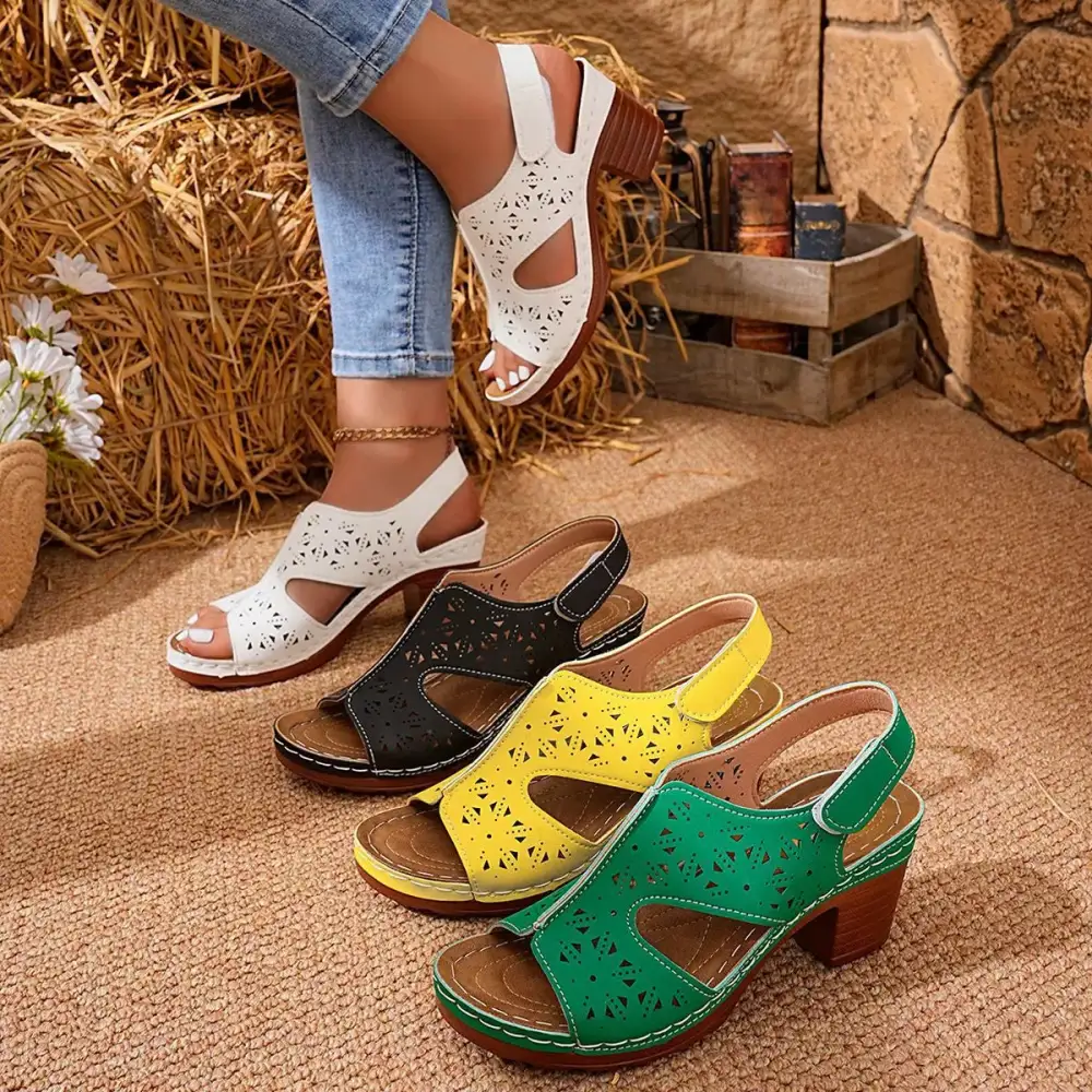 Refined Refined Distinctive Everyday Open Toe Block Heel Sandals