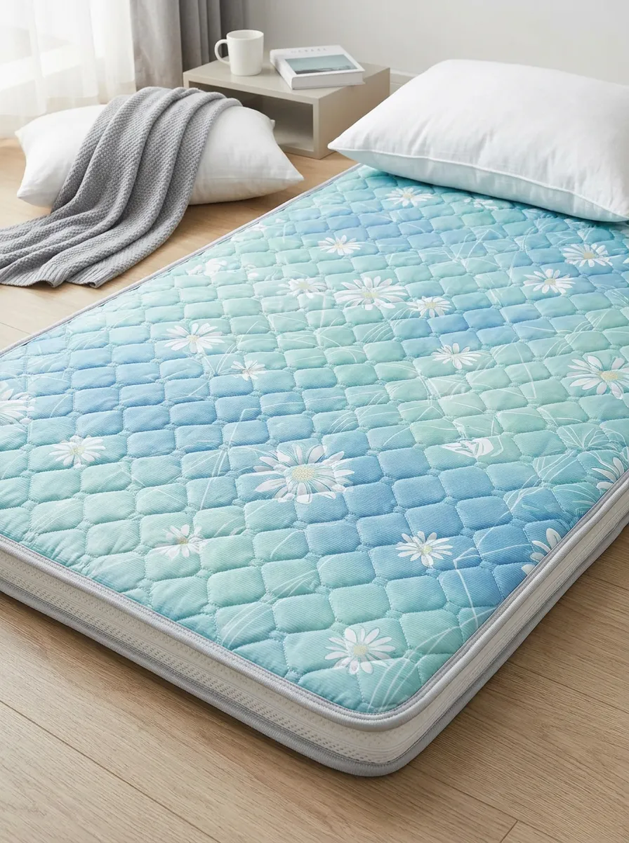 Floral Daisy Blue Gradient Pattern Cooling Mat