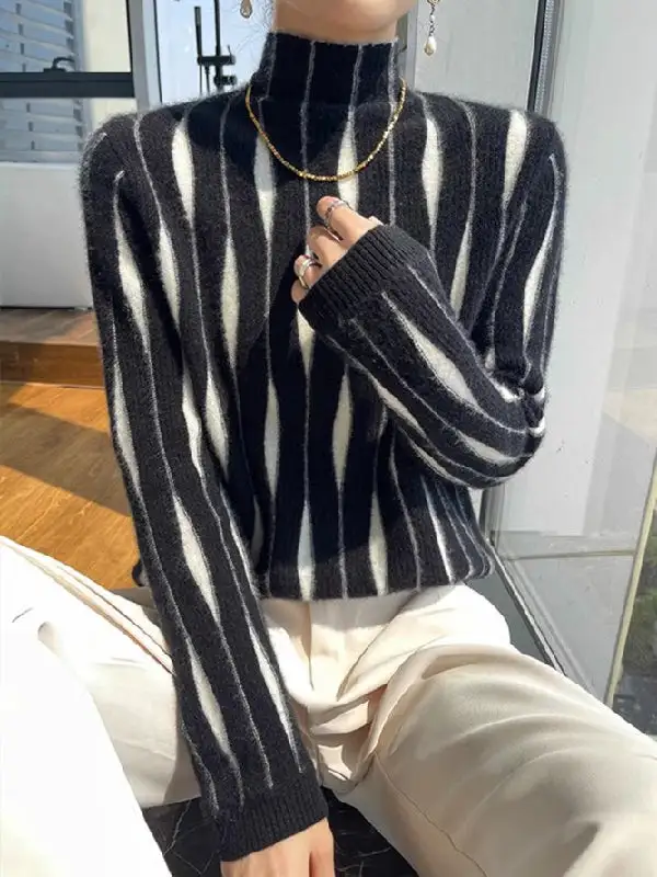 High Neck Long Sleeve Sweater