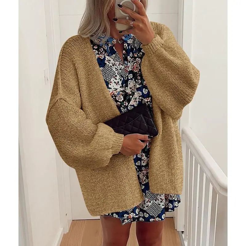 Women's Oversized Cardigan Sweater Fall Long Lantern Sleeve