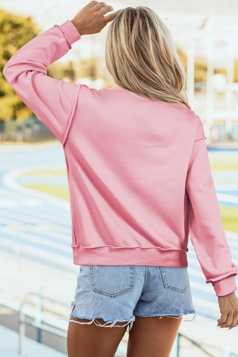 Easygoing Relaxed Drop Shoulder Mock Neck Sweatshirt