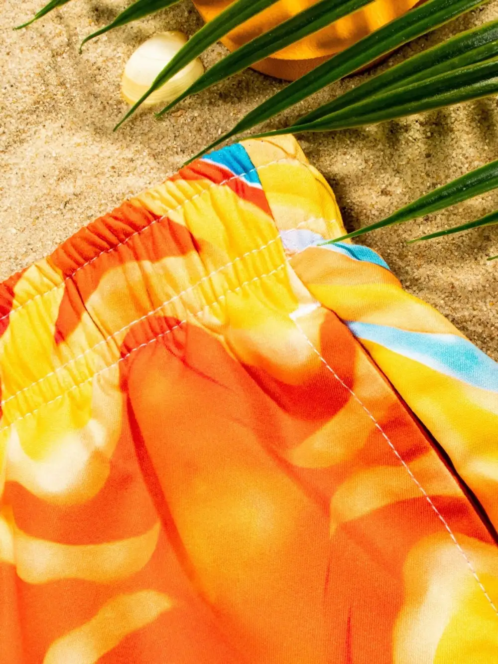 Men's Drawstring Allover Print Beach Shorts