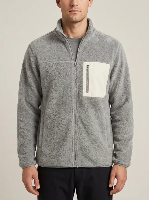 Contrast Pocket Sherpa Fleece Jacket
