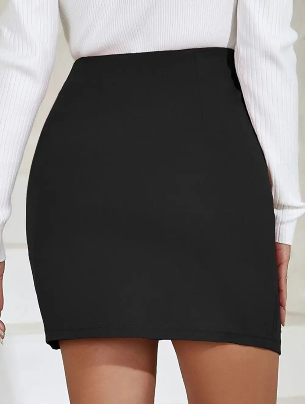 Ruched High Waist Bodycon Mini Skirt