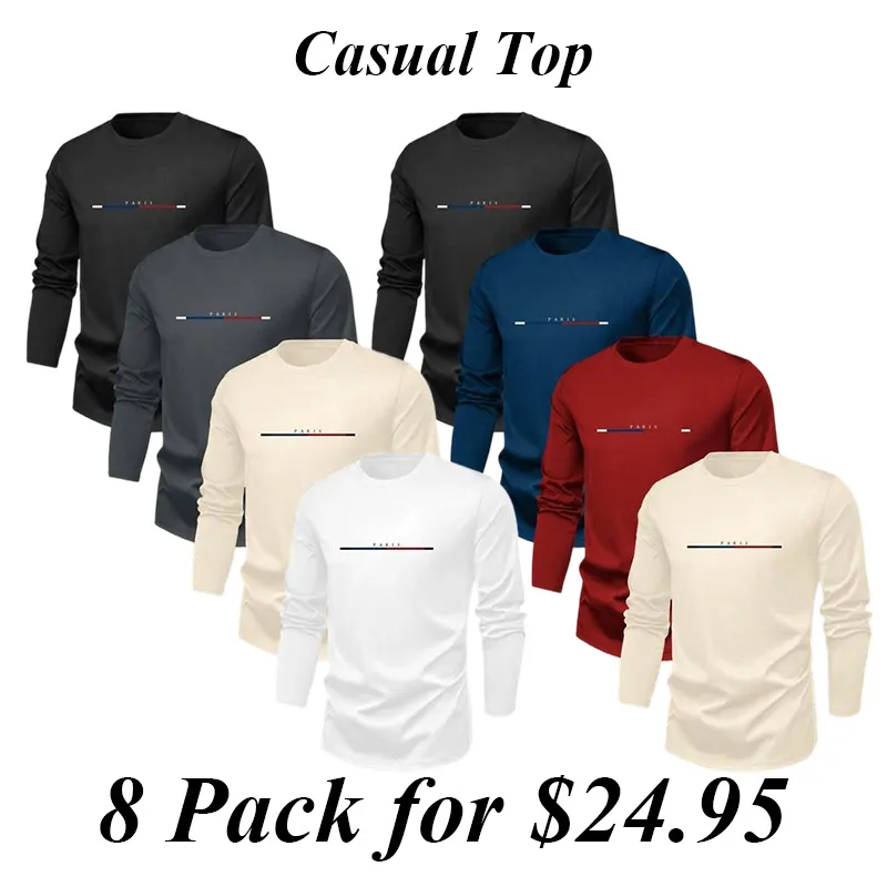 Men'S Letter & Striped Print Round Neck Longsleeves Sweatshirt, Loose Casual Soft Long Sleeve Pullover For Fall & Winter, Men'S Clothes For Daily Wear