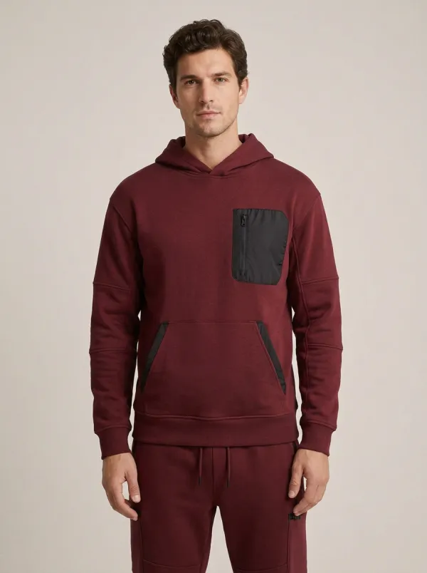 Men's Sporty Casual Grey Cargo Pocketed Hoodie Jogger Set