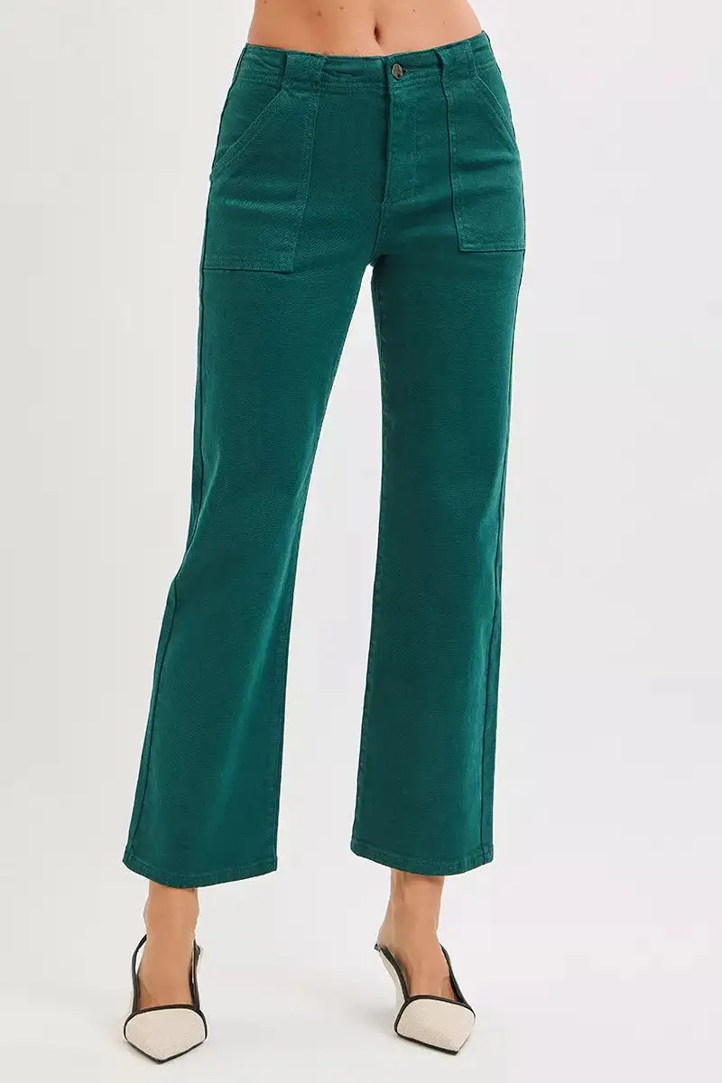 Everyday High Waist Flare Leg Pocketed Denim Jeans
