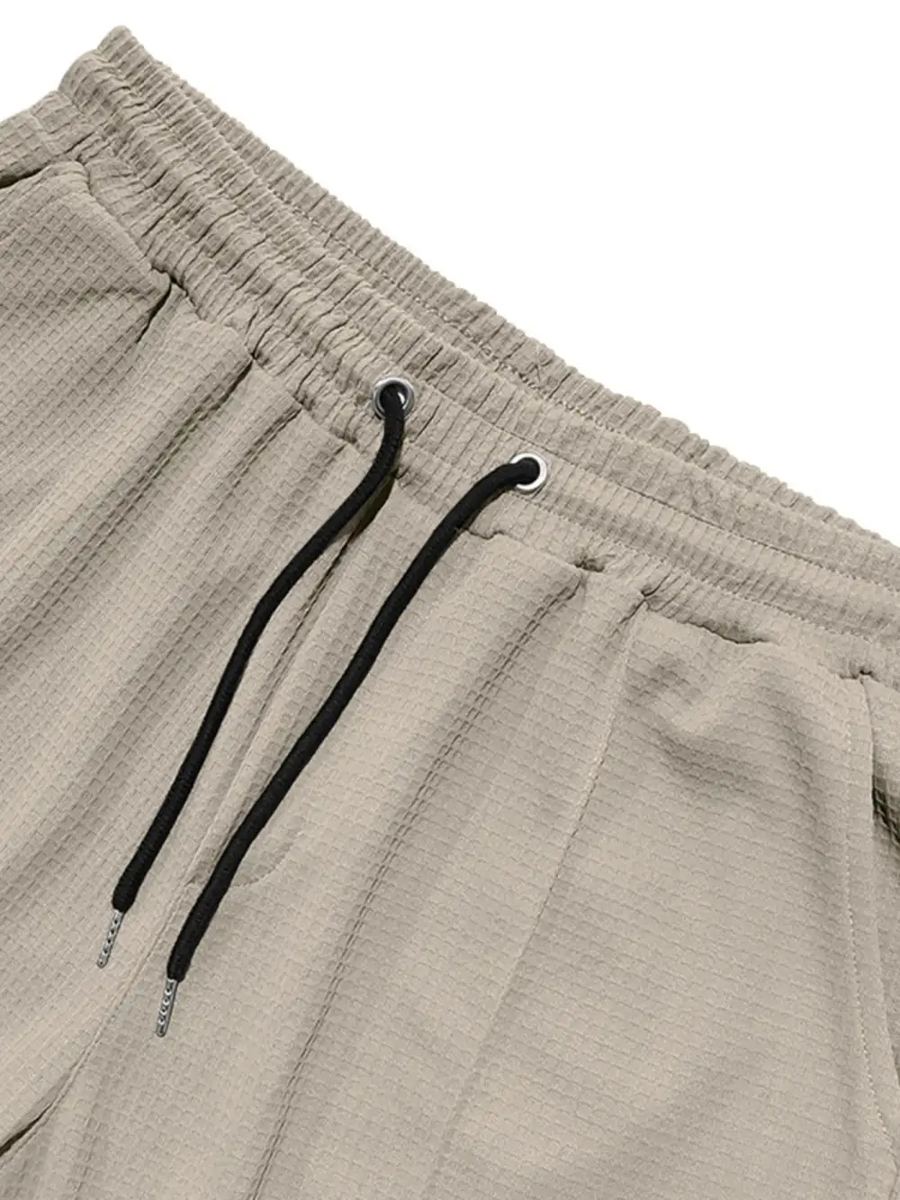 Men's Full Size Textured Drawstring Casual Pants Plus