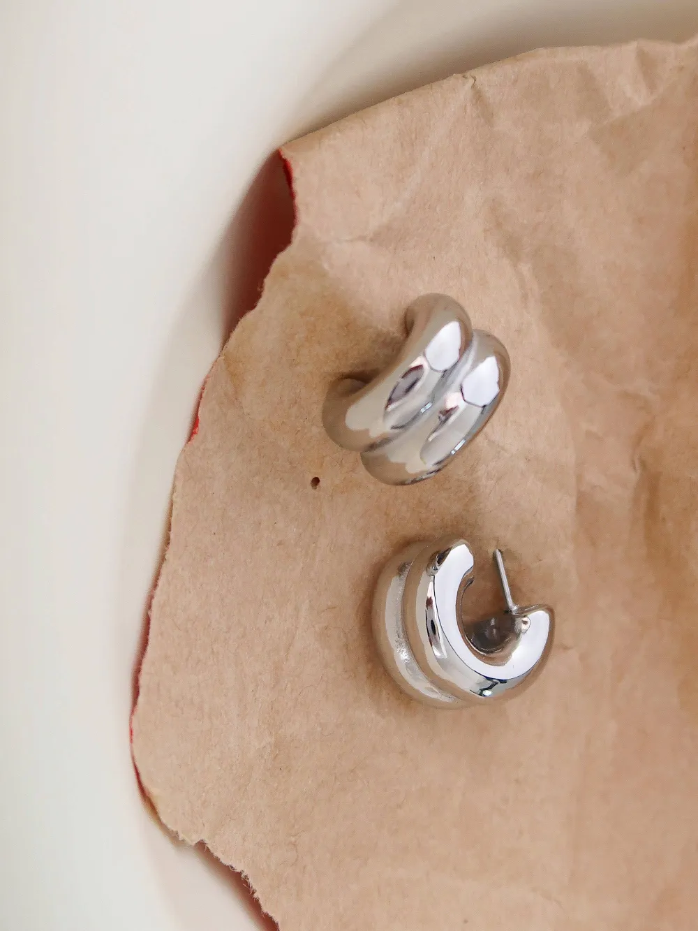 Double C Shape Hoop Earrings