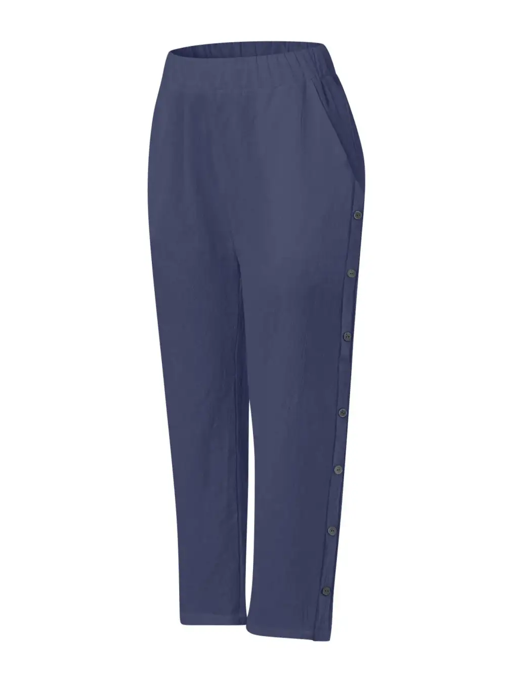Side Decor Button Casual Wide Leg Pants
