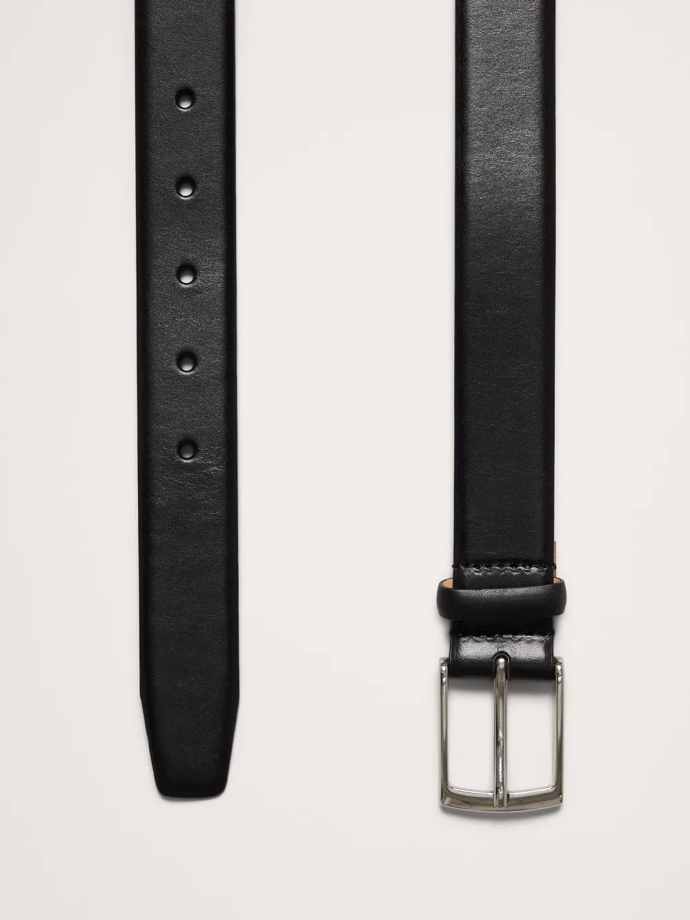 Men's Black Simple Leather Belt