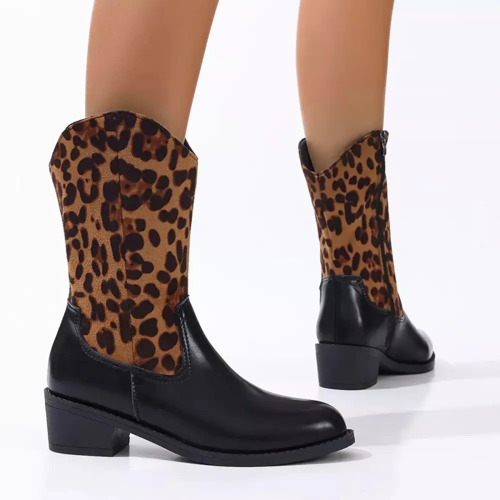 Point Toe Block Heels Boots