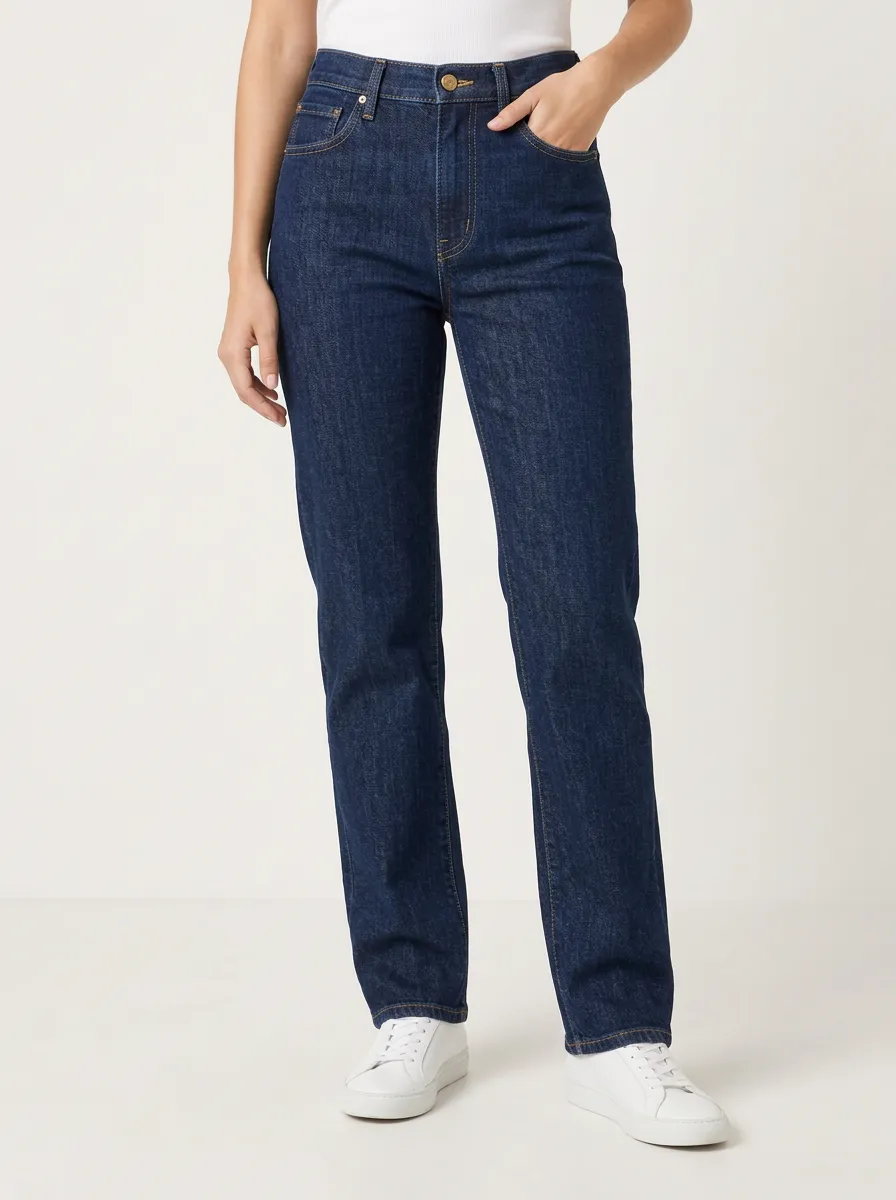 Jeans with Straight Leg Pocket Detail Detail