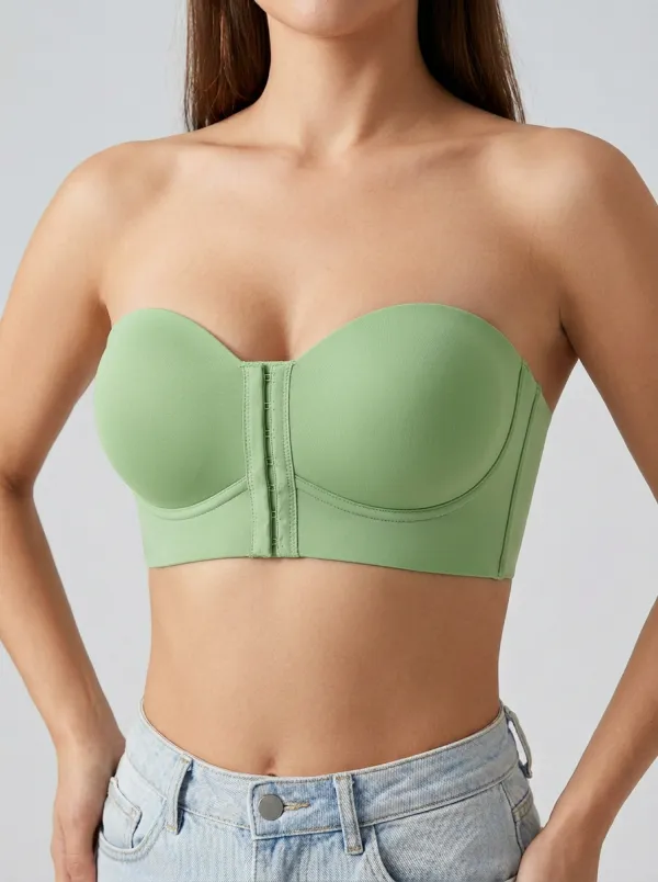 Women's Bandeau-Style Structured-Cup Front-Closure Strapless Bra