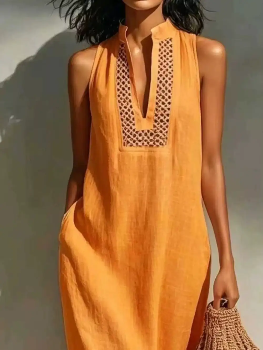 Sleeveless Maxi Dress With Pockets