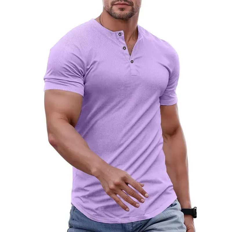 Men's Solid Color Slim Fit Longline T‑Shirt