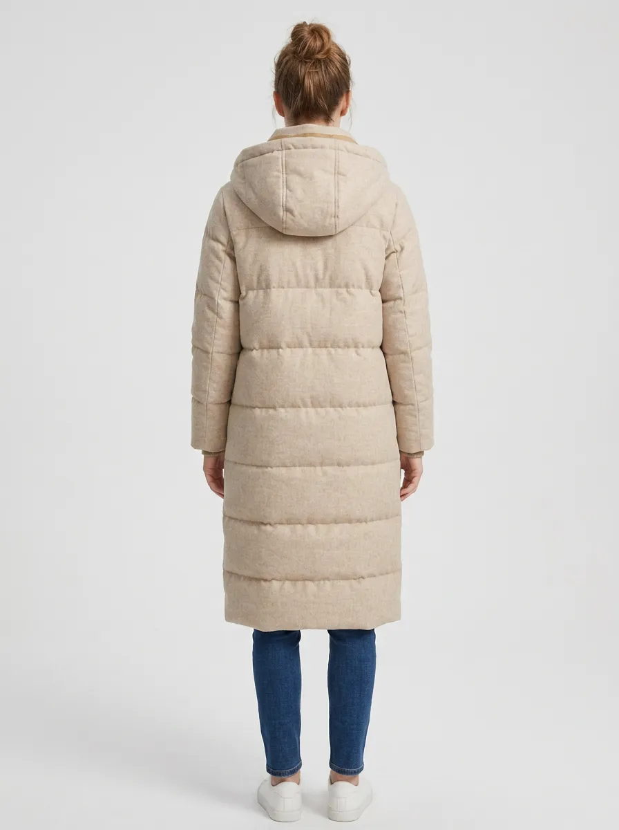 Soft-Layer Padded Long Hooded Coat